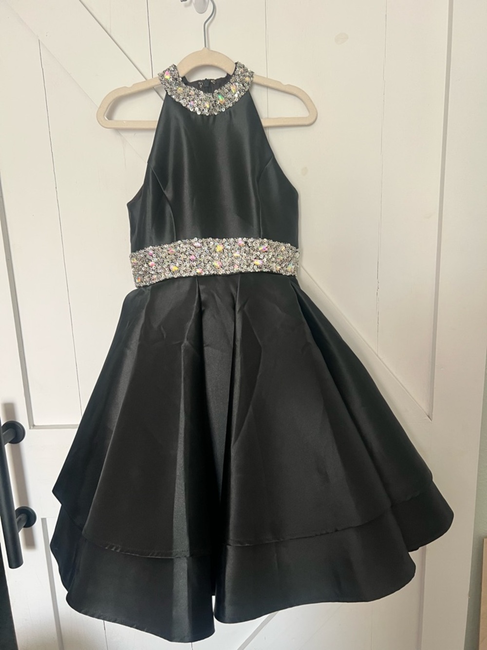 Girls size 8 Black Embellished Party Dress